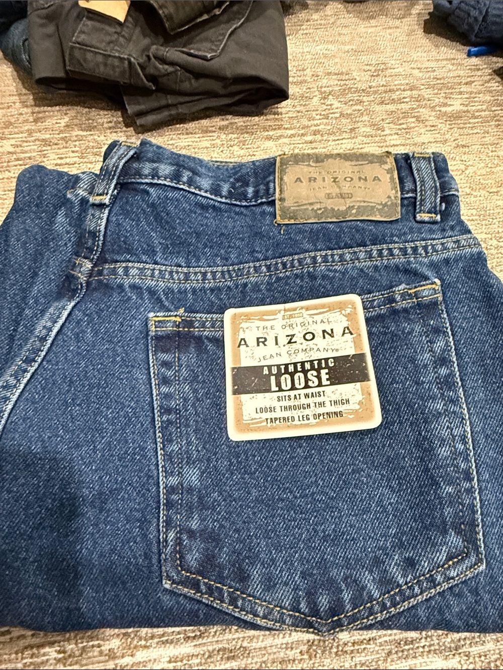 Arizona Jean Company Loose Fit Men's Jeans - Dark Blue Denim